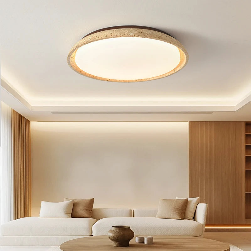 Acryl Travertine LED Ceiling Lights Fixtures Bedroom Kitchen Balcony Natural Stone Modern Ceiling Lamp Home Decor Lamparas