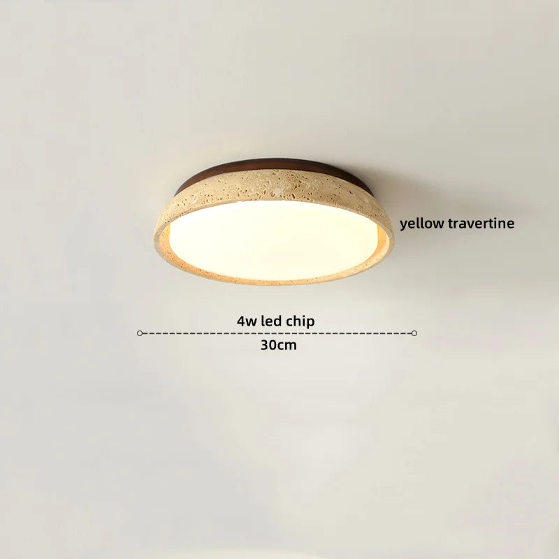 Acryl Travertine LED Ceiling Lights Fixtures Bedroom Kitchen Balcony Natural Stone Modern Ceiling Lamp Home Decor Lamparas