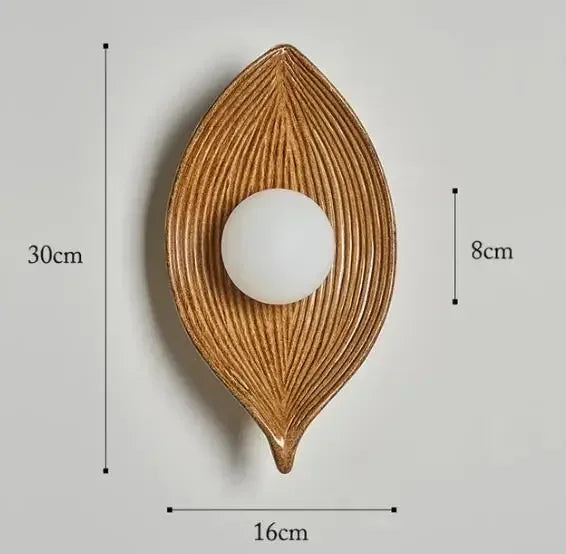 LED Wall Sconces Bedroom Living Room Corridor Porch Background Lamps Lighting Home Decor G4 Vintage Leaf Resin Wall Lamps