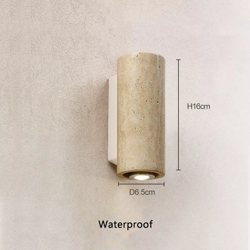 Yellow Travertine Stone Japanese Style Wabi-Sabi Wall Lights Bedroom Dinning Room Wall Lamp Designer Retro Outdoor Wall Sconces