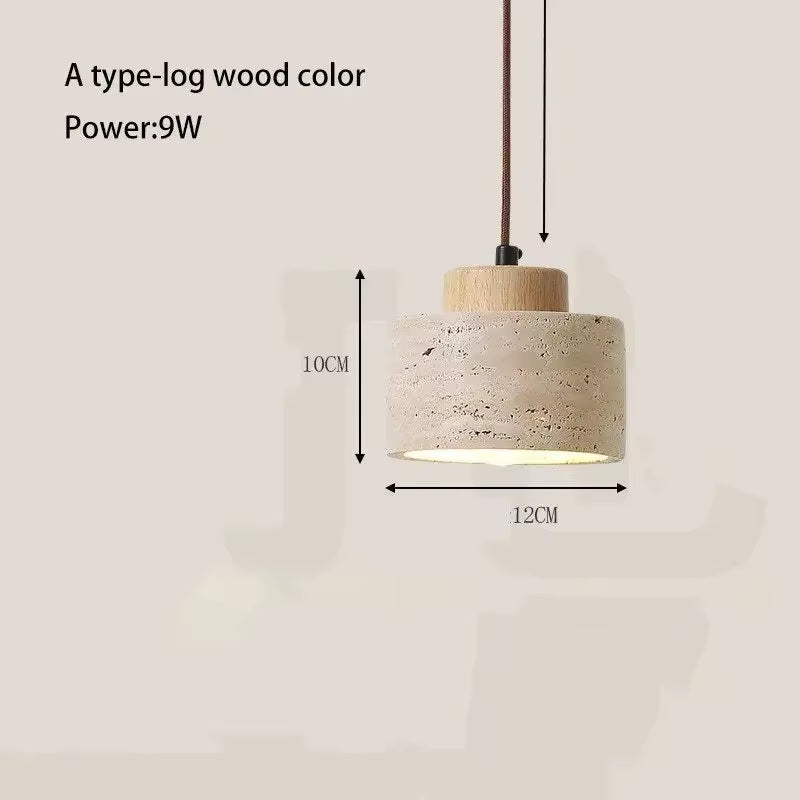 Led Pendant Lamp Yellow Cave Stone Chandelier Retro Bedroom Bedside Retro Nordic Restaurant Home Lighting Decoration