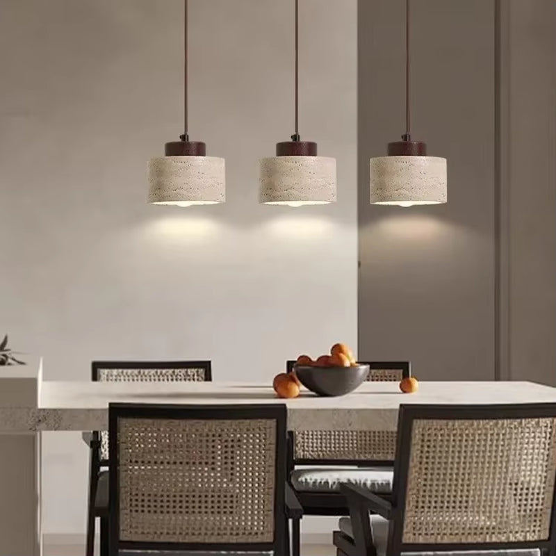 Led Pendant Lamp Yellow Cave Stone Chandelier Retro Bedroom Bedside Retro Nordic Restaurant Home Lighting Decoration