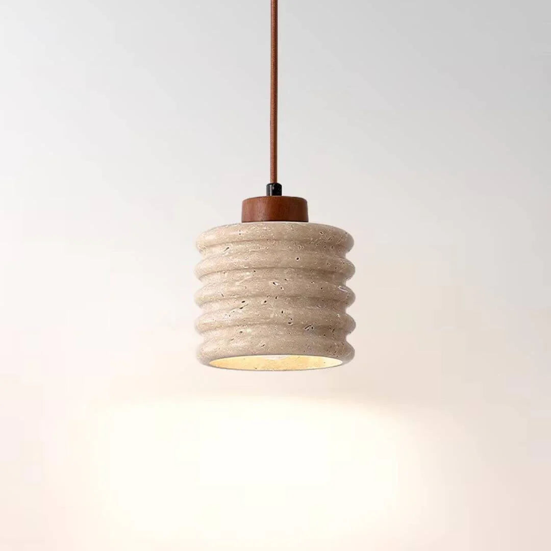 Lumenique Wabi-Sabi Ribbed Stone Droplight