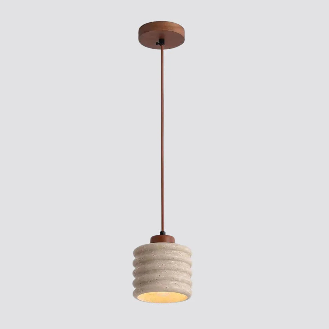Lumenique Wabi-Sabi Ribbed Stone Droplight