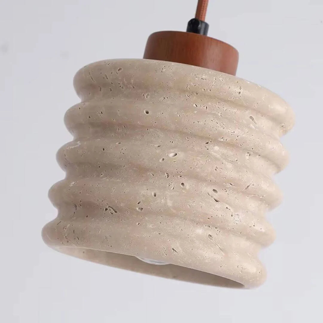 Lumenique Wabi-Sabi Ribbed Stone Droplight