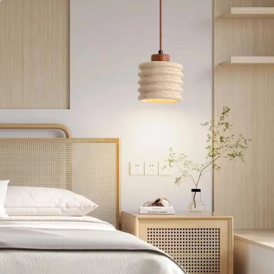 Lumenique Wabi-Sabi Ribbed Stone Droplight