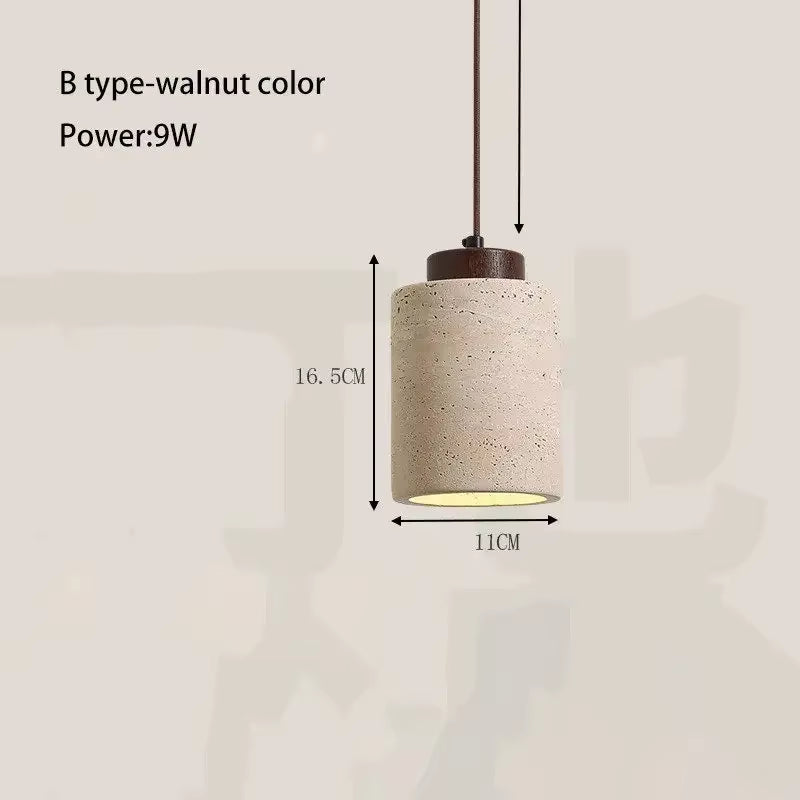 Led Pendant Lamp Yellow Cave Stone Chandelier Retro Bedroom Bedside Retro Nordic Restaurant Home Lighting Decoration