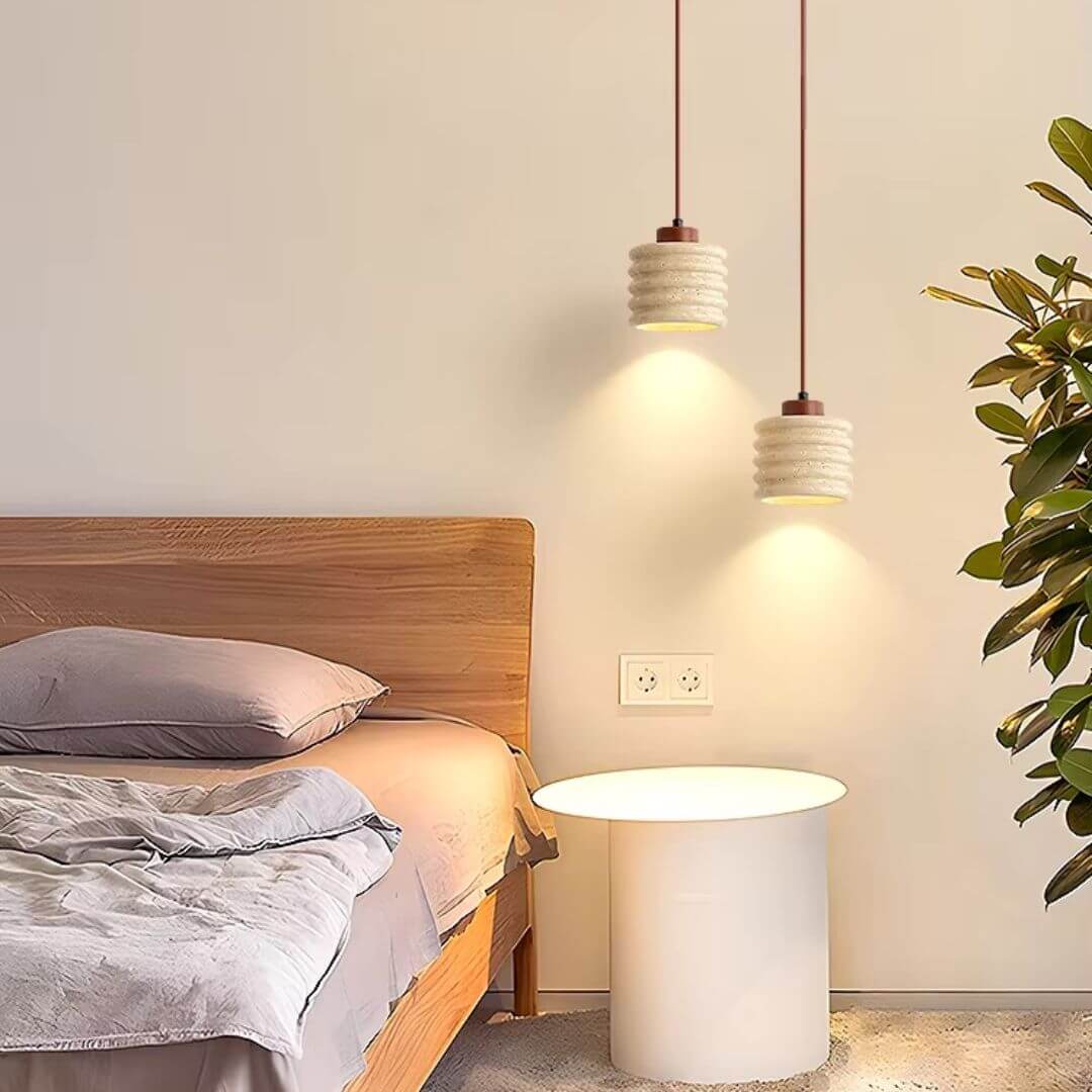 Lumenique Wabi-Sabi Ribbed Stone Droplight