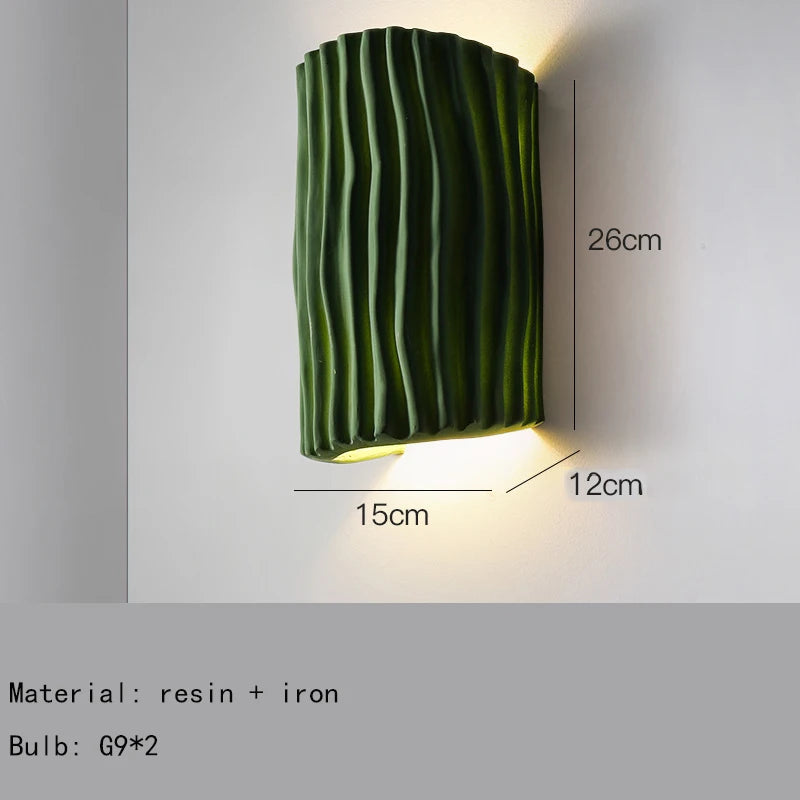 Modern Colorful Resin Wall Lamp G9 Bulb Parlor Bedroom Stairs Aisle Lighting Fixtures White Red Green Gray Body Dropshipping