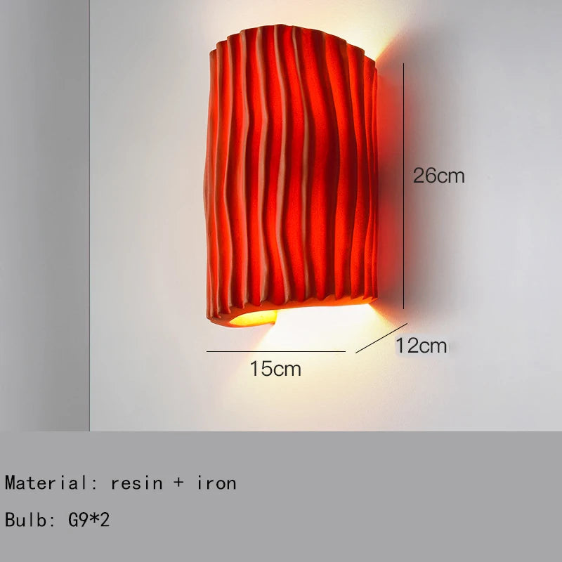 Modern Colorful Resin Wall Lamp G9 Bulb Parlor Bedroom Stairs Aisle Lighting Fixtures White Red Green Gray Body Dropshipping