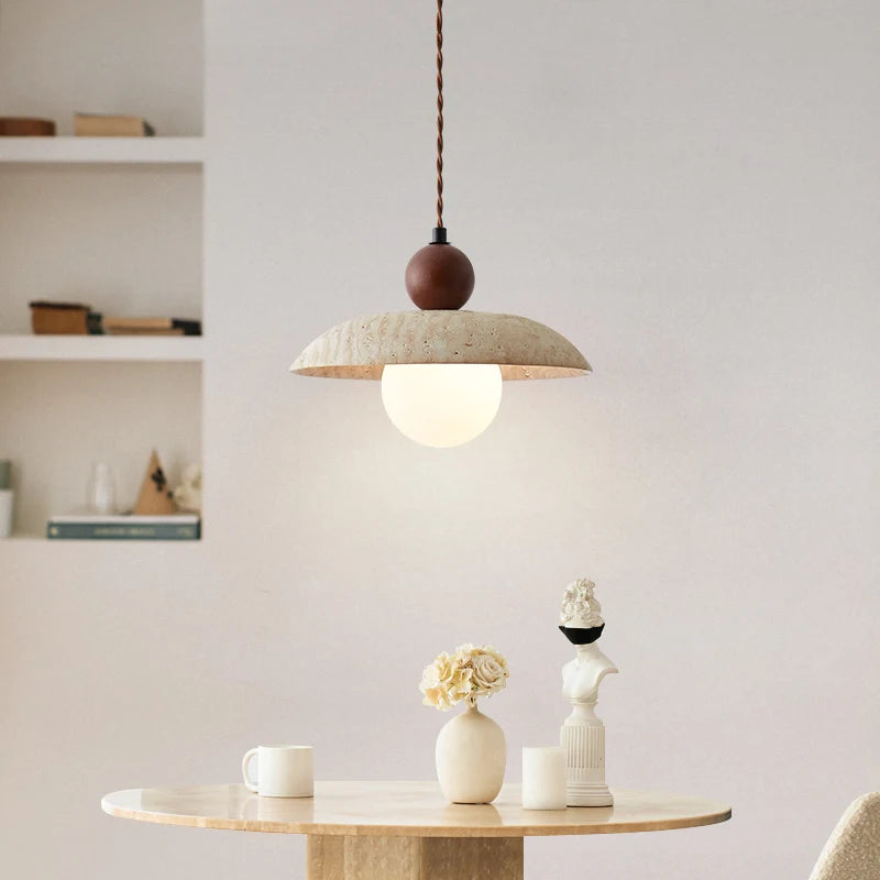 Yellow Hole Stone LED Pendant Light Fixtures Bedroom Dining Room Restaurant Creative Designer Hanging Lamp Lustre Decor