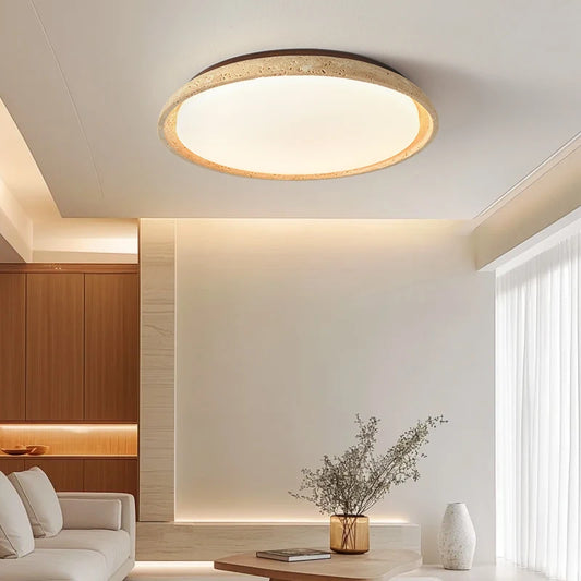 Acryl Travertine LED Ceiling Lights Fixtures Bedroom Kitchen Balcony Natural Stone Modern Ceiling Lamp Home Decor Lamparas