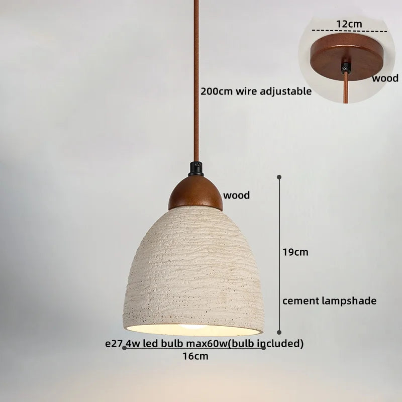 Concrete Cement LED Pendant Lamp Balcony Dining Living Room Home Decoration Creative Hanging Lights Fixtures Lamparas