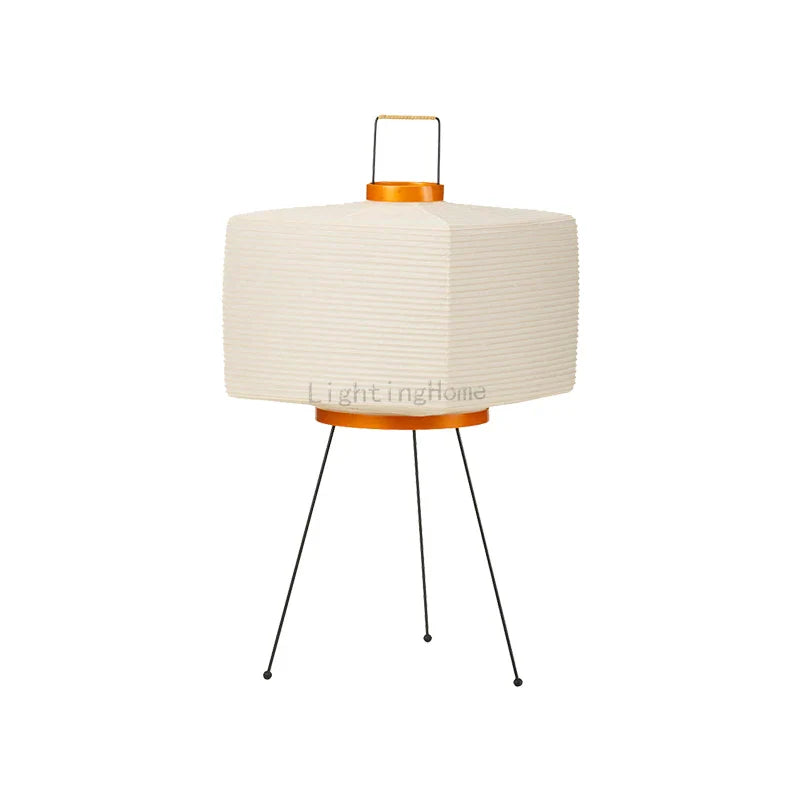 Japanese Creative Tripod Floor Lamp Designer Wabi-Sabi Style Bedroom Rice Paper Standing Lights Home Hotel Lighting Decoration