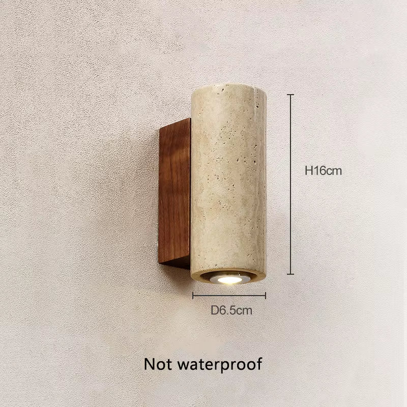 Yellow Travertine Stone Japanese Style Wabi-Sabi Wall Lights Bedroom Dinning Room Wall Lamp Designer Retro Outdoor Wall Sconces