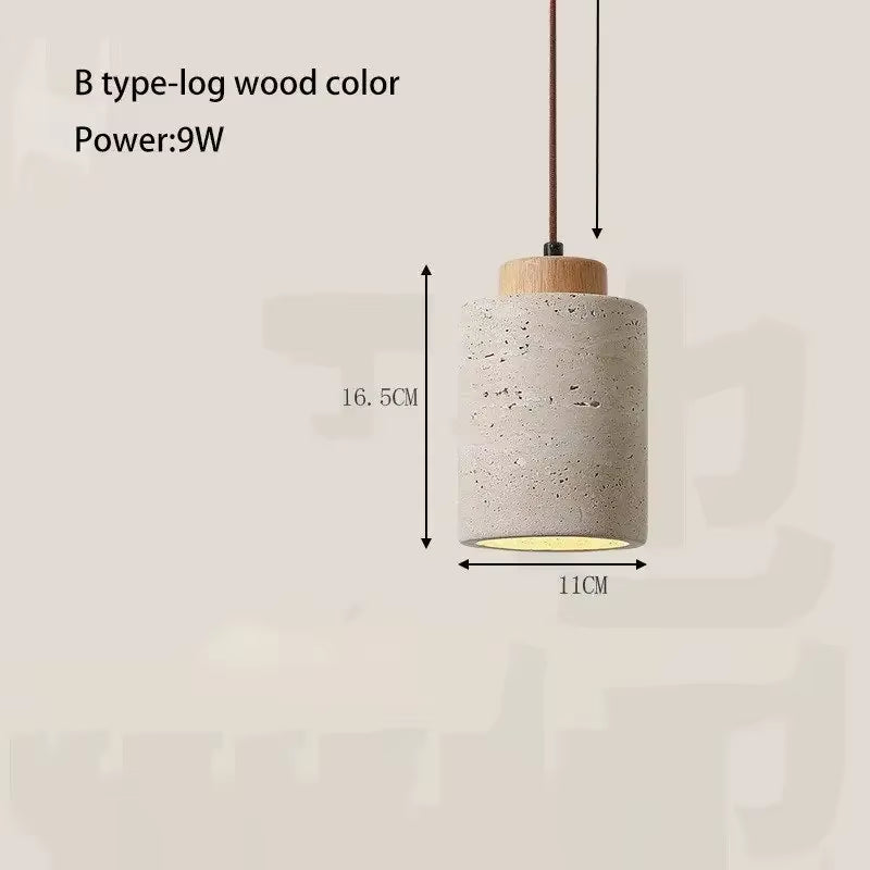 Led Pendant Lamp Yellow Cave Stone Chandelier Retro Bedroom Bedside Retro Nordic Restaurant Home Lighting Decoration