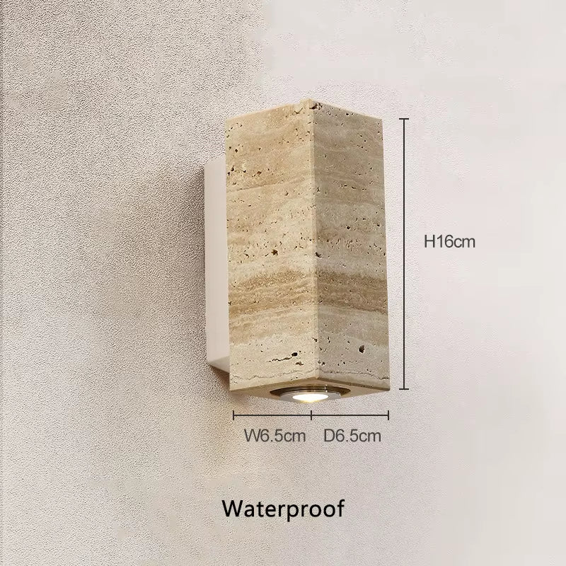 Yellow Travertine Stone Japanese Style Wabi-Sabi Wall Lights Bedroom Dinning Room Wall Lamp Designer Retro Outdoor Wall Sconces
