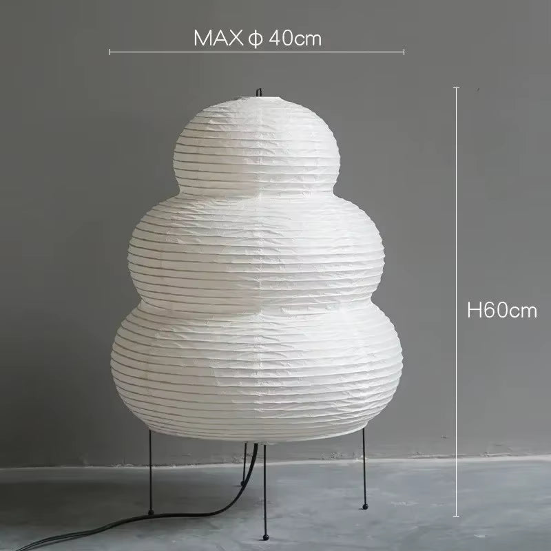 Japanese Minimalist Desk Lamp Rice Paper Desk Lamp Tripod Floor Lamp Study Attic for Bedroom Bedside Snowman Decorative